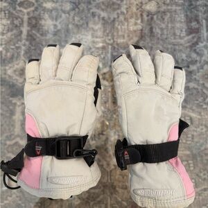Burton White and Pink Snow Gloves